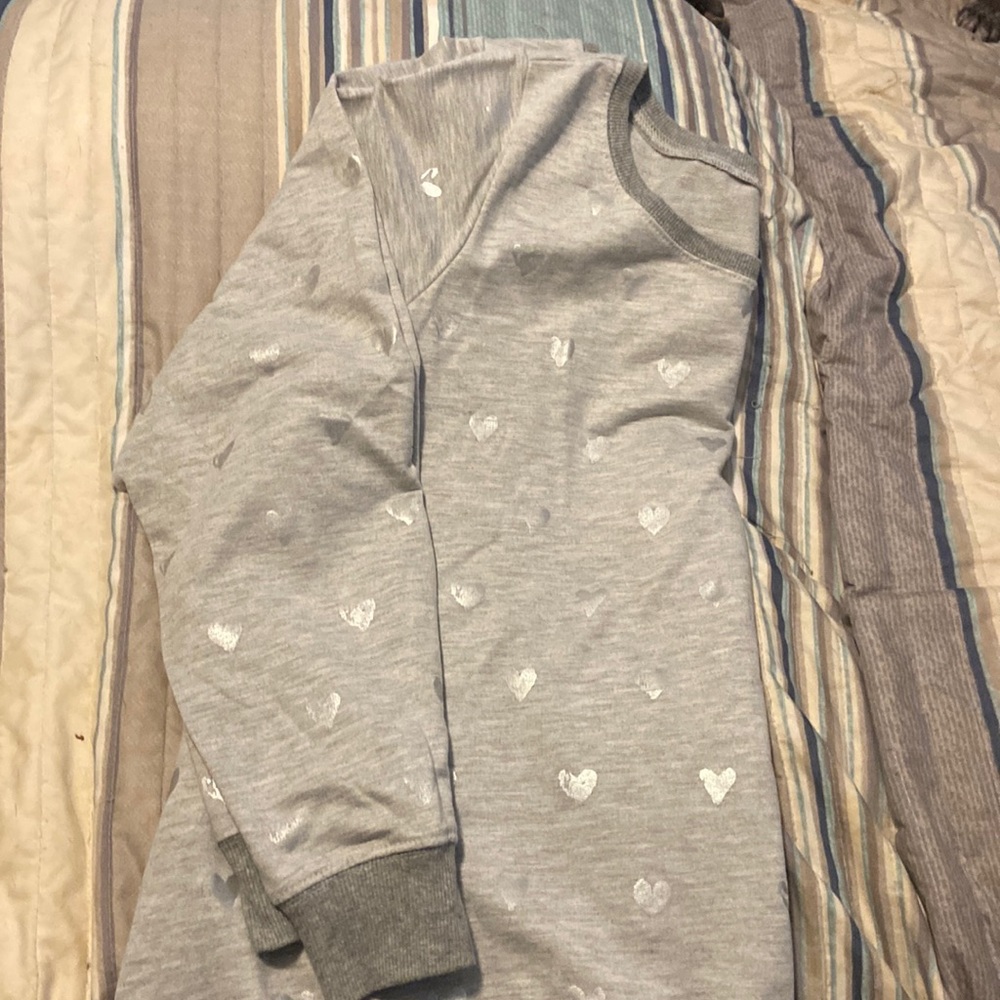 Sweatshirt with Silver Hearts